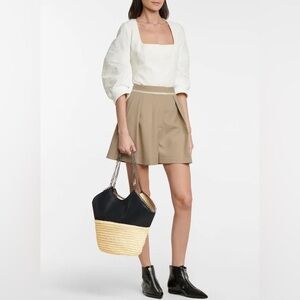 Stella McCartney Black ‘Falabella’ Medium Raffia Tote Bag